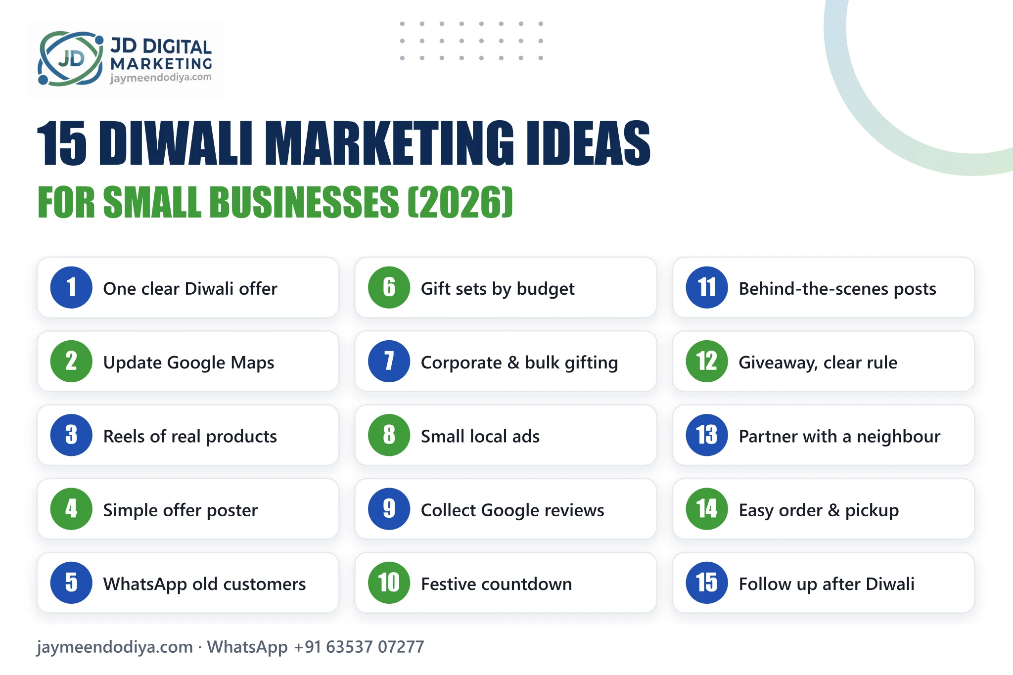 Diwali Marketing Ideas 2026: 15 Ideas for Small Businesses in India 2 15 Diwali marketing ideas checklist for small businesses