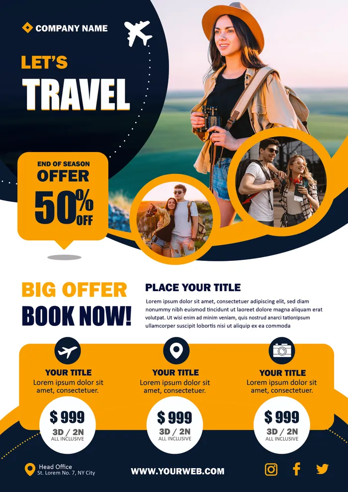 Travel offer poster designed by JD Digital Marketing, Ahmedabad